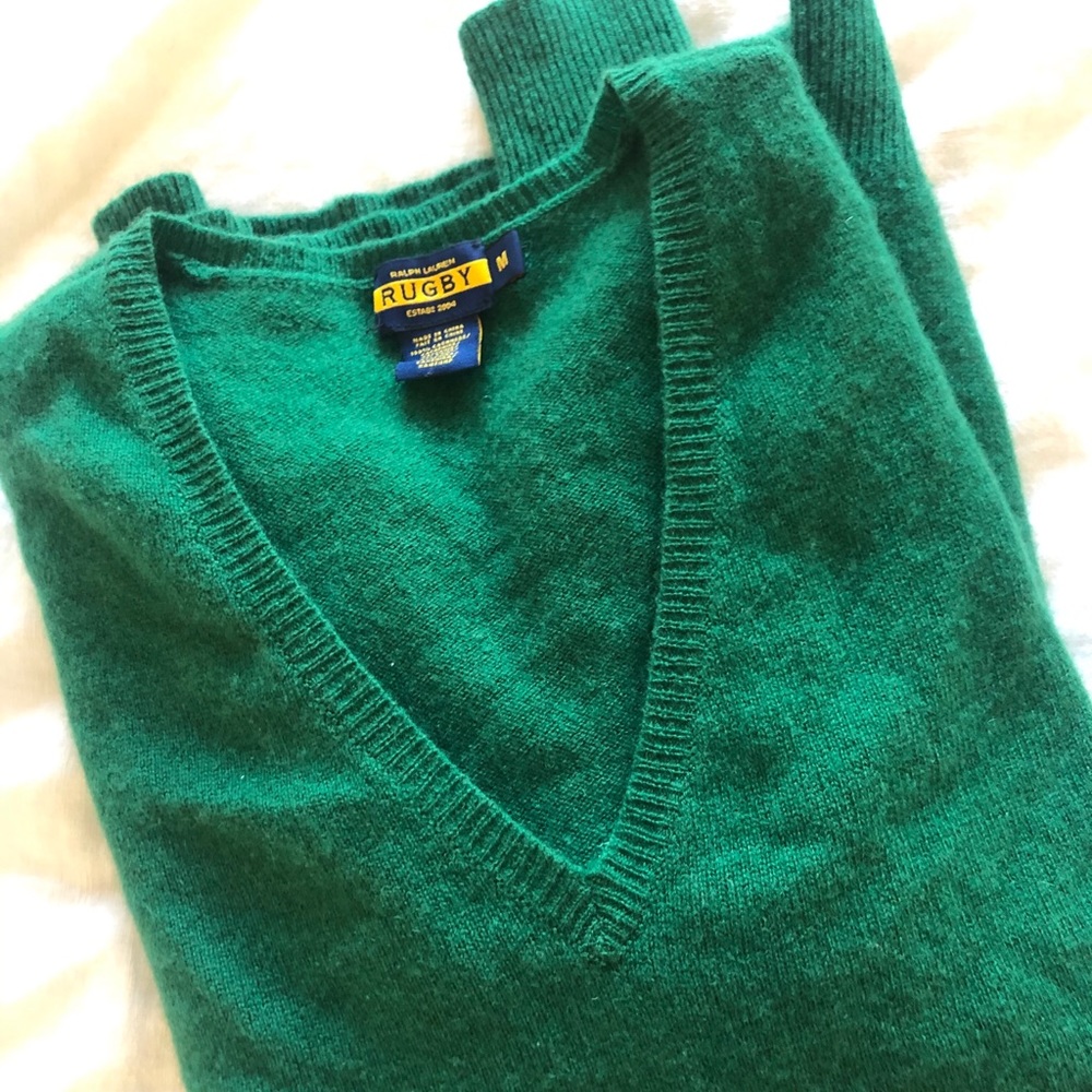 Ralph Lauren 100% Cashmere Rugby Sweater (Green)